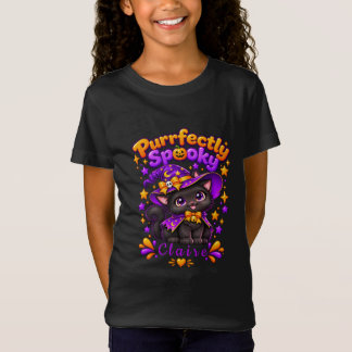Camiseta Bruja Gato de Halloween Personalizado Perfectament