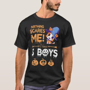 Camiseta Bruja Gato Madre Halloween Nada Me Asusta Tengo