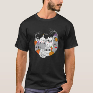 Camiseta Bruja Gato Momia Disfraz Perezoso Halloween Gatito