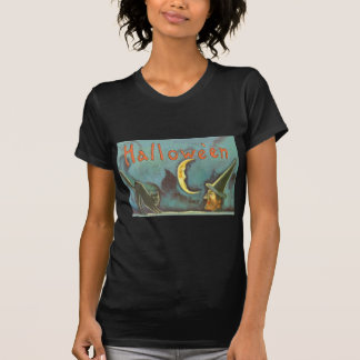 Camiseta Bruja Gato Negro Luna Creciente