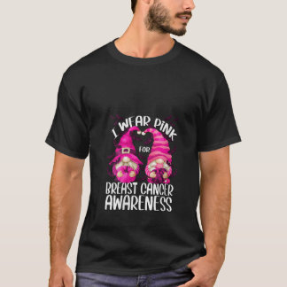 Camiseta Bruja Gnomo Rosa Para Mujeres Para Cáncer De Mama