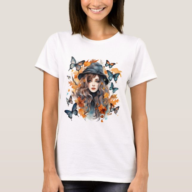 Camiseta Bruja gótica de Halloween (Anverso)