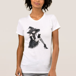 Camiseta Bruja Gótica Sentada – Elegancia Oscura Witchcore