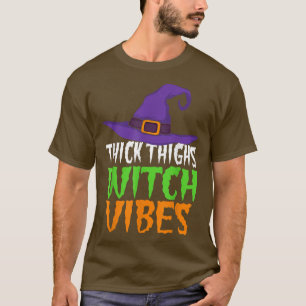 Camiseta Bruja gruesa vibra la divertida Halloween W femeni