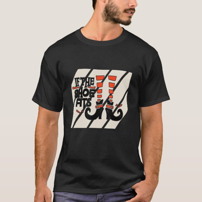 Camiseta Bruja Halloween si los zapatos encajan en la piern (Anverso)