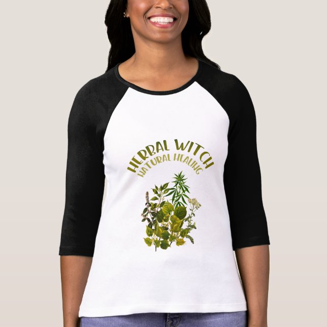 Camiseta Bruja herbaria - cura natural, hierbas, salud (Anverso)