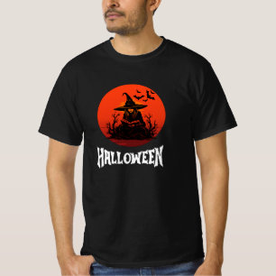 Camiseta Bruja leyendo libro de hechizos Halloween luna lle