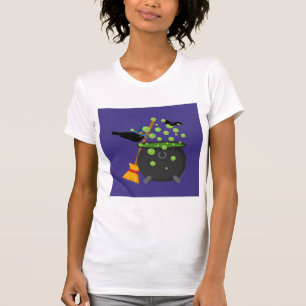 Camiseta Bruja Linda: Cuervo mira dentro de una caldera bur