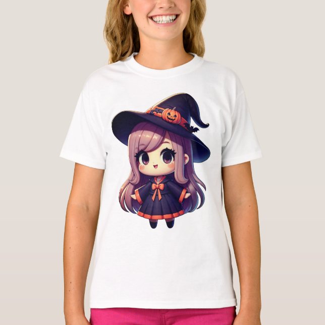 Camiseta "Bruja linda de Halloween" (Anverso)