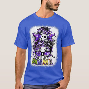 Camiseta Bruja mamá Halloween Bruja Mamá Messy Bun Spooky B