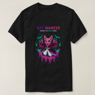 Camiseta Bruja Mancer de Murciélago Rosa Lindo que Invoca M