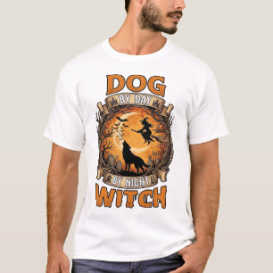 Camiseta Bruja Noche de Luna de Lobo de Halloween Murciélag