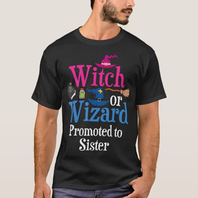 Camiseta Bruja O Asistente Promovido Para Hermanas Amadas Q (Anverso)