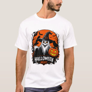Camiseta Bruja Oscura Con Cuervo Y Calabaza De Halloween 🌙