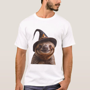 Camiseta Bruja Perezoso Halloween truco o trato calabaza es