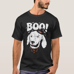 Camiseta Bruja Perro Halloween Boo Murciélagos Sombrero
