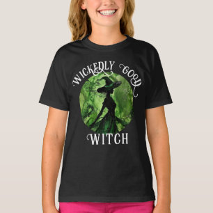 Camiseta Bruja Pintada Malignamente Bien Verde y Negro
