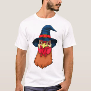 Camiseta Bruja Pollo Divertido Halloween Horror Espeluznant