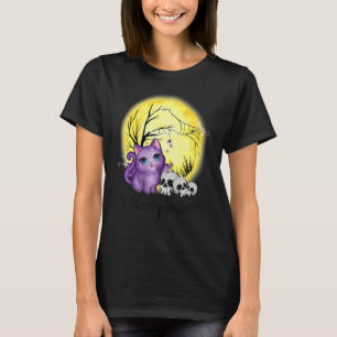 Camiseta Bruja Por Favor, Corta Gato Con Spiderweb Y Calave