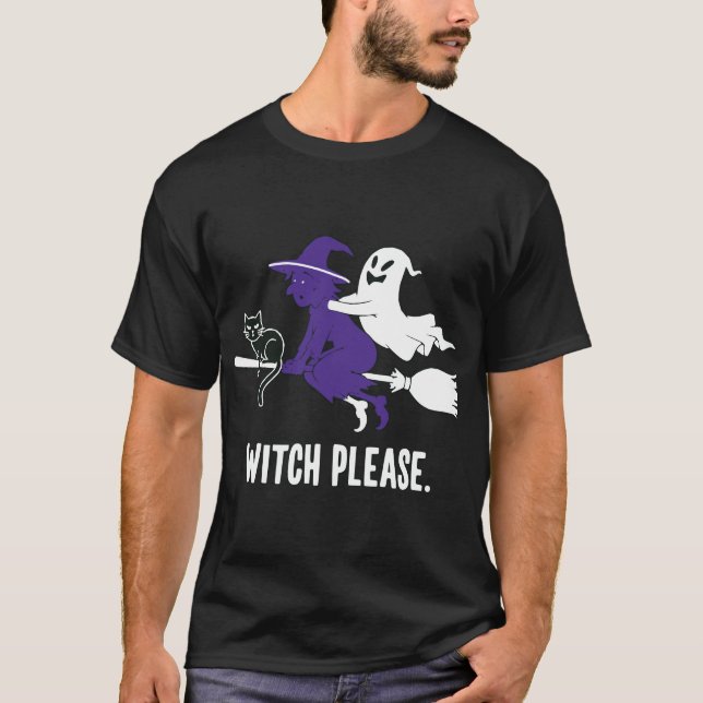 Camiseta Bruja, por favor, divertida Halloween Fantasma Bru (Anverso)