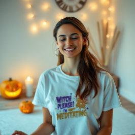 Camiseta Bruja Por favor estoy meditando Halloween