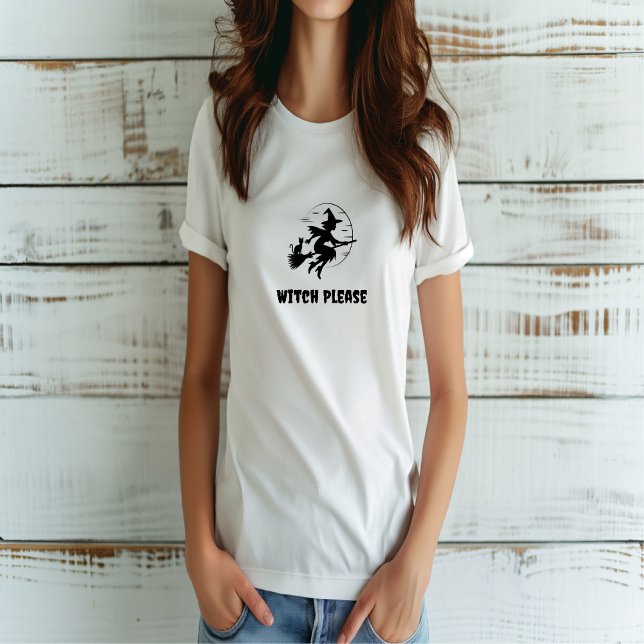 Camiseta Bruja por favor mujeres negras y blancas Halloween (Subido por el creador)