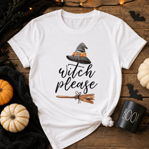 Camiseta Bruja Por Favor Sombrero De Bruja Divertido De Hal