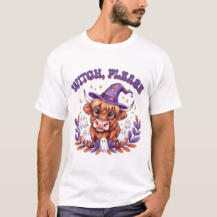 Camiseta Bruja Por Favor Vaca Highland Halloween
