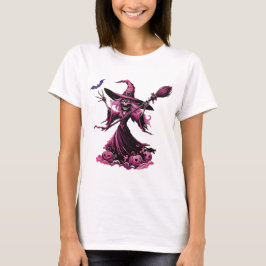 Camiseta Bruja rosa con Gorra alto y varita - Halloween Des
