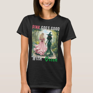 Camiseta Bruja Rosa Va Bien Con Bruja De Halloween Verde Mu