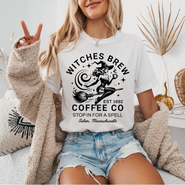 Camiseta Bruja Salem Café Addict Halloween (Subido por el creador)
