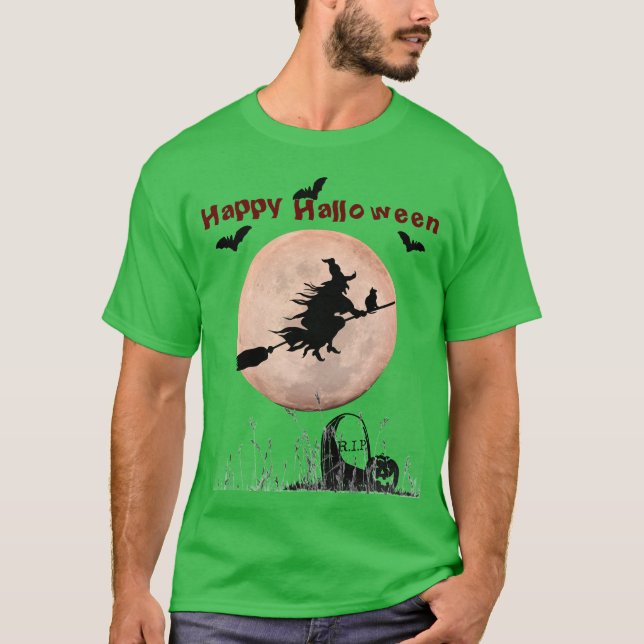 Camiseta Bruja Shamrock Green Halloween (Anverso)