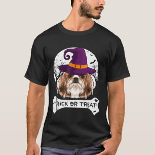Camiseta Bruja Shih Tzu Trick O Trate Costum De Halloween D