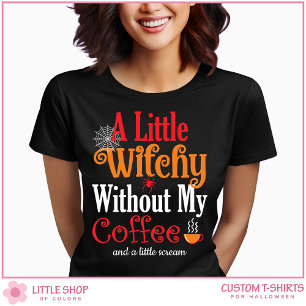 Camiseta Bruja sin mi café divertido Halloween