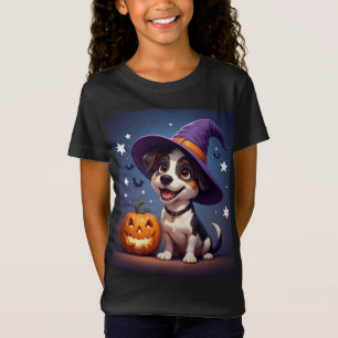 Camiseta Bruja Sombrero De Calabaza De Halloween De Cachorr