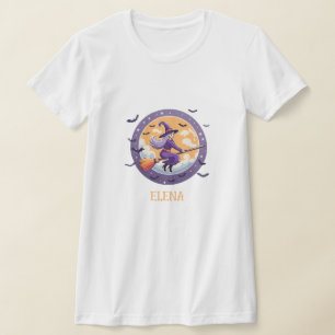 Camiseta Bruja suave y murciélagos miedosos