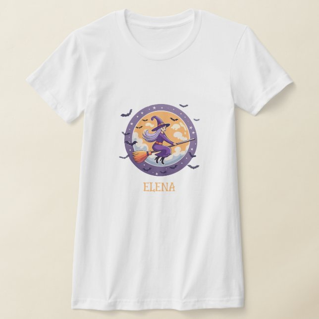 Camiseta Bruja suave y murciélagos miedosos (Distribución)