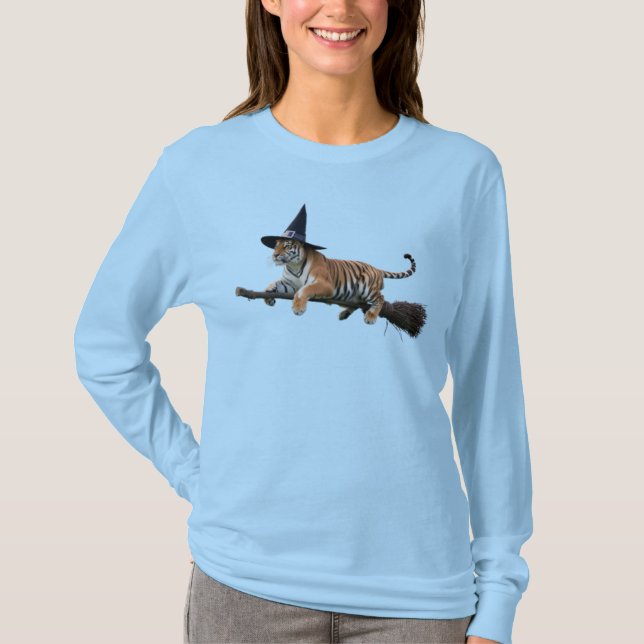 Camiseta Bruja Tigre Divertida (Anverso)