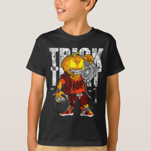 Camiseta Bruja Unicornio Halloween Gato Negro Luna Naranja
