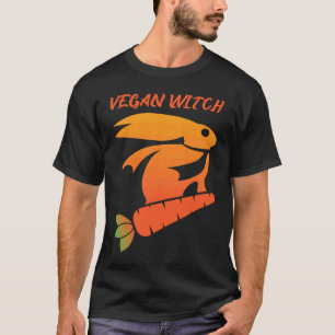 Camiseta Bruja Vegana Conejo Zanahoria Derechos Animales