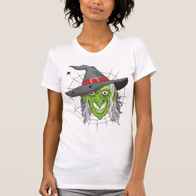 Camiseta Bruja verde perversa de Halloween (Anverso)