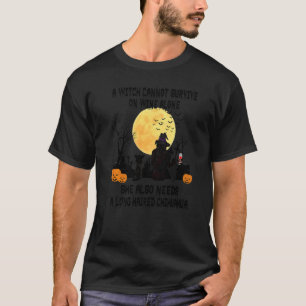 Camiseta Bruja Vino Y Disfraz De Halloween De Chihuahua De