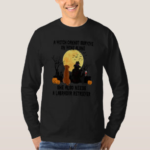 Camiseta Bruja Vino Y Mamá Perro Retriever De Labrador Hall