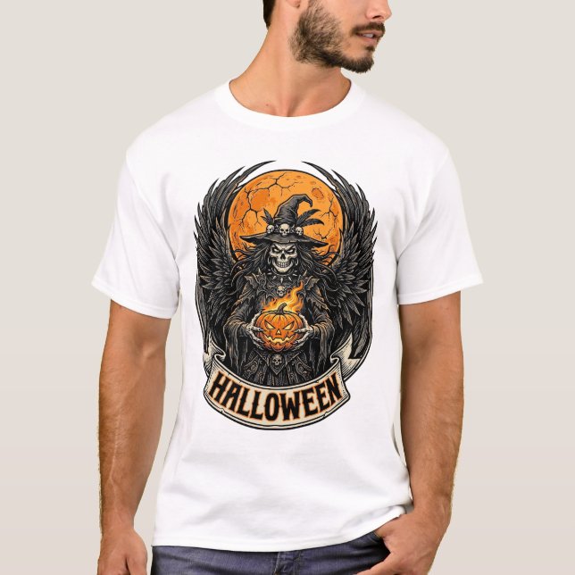 Camiseta Bruja Vintage de Halloween Gótico (Anverso)
