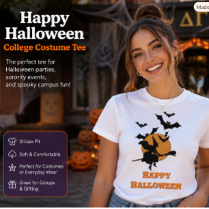 Camiseta Bruja voladora de Halloween vintage con murciélago