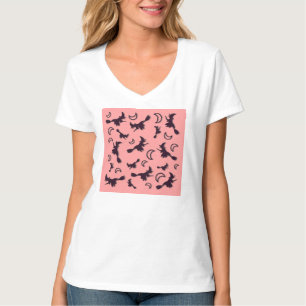 Camiseta Bruja voladora entre media luna en la noche de Hal