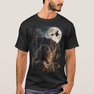 Camiseta Bruja Voladora Luna Llena Selfie Rottweiler Divert