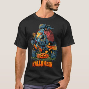Camiseta Bruja volando en Broom Halloween