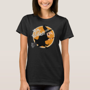 Camiseta Bruja volando en Broomstick Feliz Halloween
