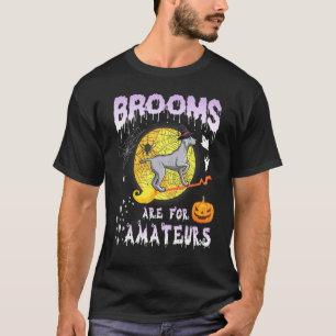 Camiseta Bruja Weimaraner Vuela En Escobas De Luna Son Para